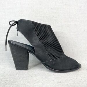Paul‎ Green Shoes Womens 5.5 8 Lexi Sandals Black Nubuck Peep Toe Bootie Heel